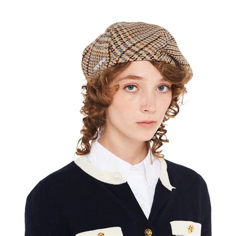 miu miu lammfellmantel|Cocoa Brown Chevron Wool Beret .